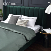 Mobilier de chambre à coucher en tissu européen, nouveau modèle R07, doublure, rembourré, en velours, lit français, rangement Queen size et king size