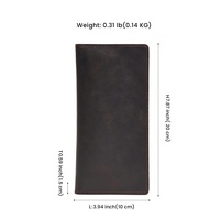 Dompet Pria Kulit Asli Berkualitas Tinggi Baiweishi Vintage, Banyak Slot Kartu, Anti RFID, Untuk Penggunaan Sehari-hari