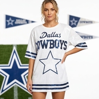 Maillot de football américain des Dallas Cowboys en sequins pour femme – Article de qualité en stock