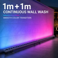 Projecteur mural LED en aluminium IP67 étanche 18W/24W/36W/48W/72W RGB/RGBW pour l'éclairage extérieur des façades de bâtiments