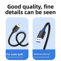 Cable de Extensión USB 3.0 Largo de 5 Gbps, Macho a Hembra, Compatible con Cámara Web, Auriculares VR, Impresora, Disco Duro, Negro
