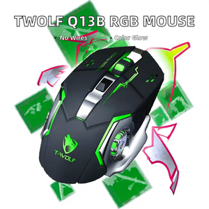 Q13 Q13B Used Optical Wireless <b>Mouse</b> with RGB Four-color Breathing Light USB Dual Mode for Gaming - Product Image 2