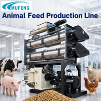 Ligne de production d'aliments pour animaux multi-espèces Mufeng 8-10TPH, solution complète pour l'alimentation des poulets, des canards, des bovins, des moutons, des lapins