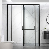 Verre trempé moderne sur mesure, épaisseur 8 mm. Portes de douche durables et écologiques avec cadre en acier inoxydable