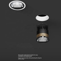 Tube lumineux commercial réglable 20W, tube lumineux encastré au plafond 12W, tube LED COB anti-éblouissement