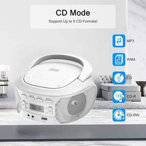 Radio Portátil con Reproductor de CD, FM, USB y MP3, Sonido Estéreo, Altavoz Integrado, Resistente a Golpes, para Casa, Oficina y Exteriores - Product Image 2