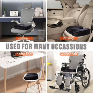 وسادة مقعد لكرسي المكتب، وسائد للجلوس في السيارة لفترات طويلة، وسادة كرسي من الفوم الذاكر للظهر والعمود الفقري لتخفيف آلام العصعص - Product Image 4