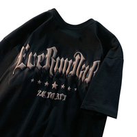 QIANSHI – t-shirt en coton uni avec Logo personnalisé Dtg pour homme, surdimensionné