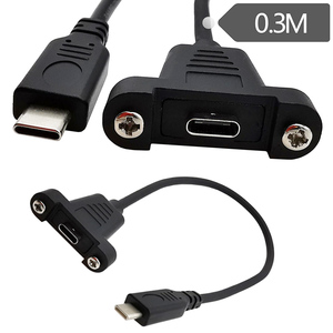 Cáp Nối Dài USB 2.0 Type C Đầu Cái Sang Đầu Đực Có Khóa Vít Tai - Product Image 1