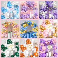 Perlengkapan Dekorasi Balon Pastel Macaron Grosir, Set Garland Balon Lateks untuk Perlengkapan Pesta