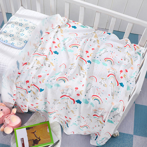 110*120 cm Stock Ready 145 G/pc gasa 70% bambú 30% algodón muselina <span class=keywords><strong>2</strong></span> capas bebé suave impreso manta Swaddle Wrap recepción - Product Image 5