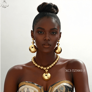 Set di Collana e Orecchini con Design Versatile a Fiore Intarsiato di <span class=keywords><strong>Perle</strong></span>, Gioielli di Nicchia con Lunga Catena per la Clavicola per Donne - Product Image 4