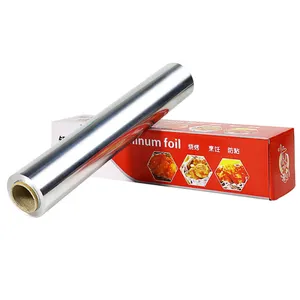 customize size tin foil rolls with embossed disposable kitchen food packaging aluminum foil roll