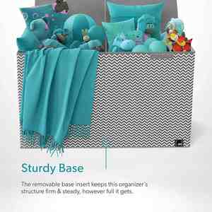 <b>Extra</b> <b>Large</b> Toy <b>Box</b> Collapsible Toys <b>Storage</b> Chest for Kids Fliptop <b>Lid</b> & Handles Big Toy Bin for Home - Product Image 5