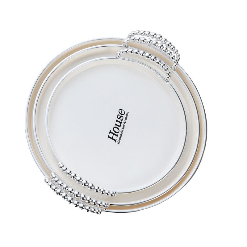 Ensemble de perles trois pièces rondes argent base or