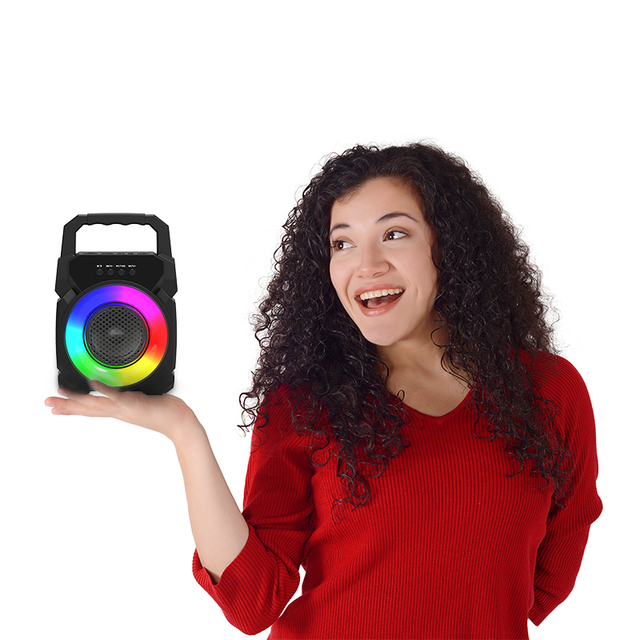 ABS-1405 Portable Wireless Loud BT Speaker FM Radio/TF/USB Colorful LED Light Active Bass Woofer Stereo Wireless Speaker