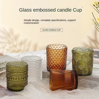 Vente en gros de gobelets à bougies personnalisés écologiques de haute qualité 200 ml, motif rayé ambre vert en verre, décoration de Noël pour la maison