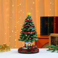 Adorno de Árbol de Navidad de Resina Giratorio e Iluminado Activado por Música, Regalo Navideño de China