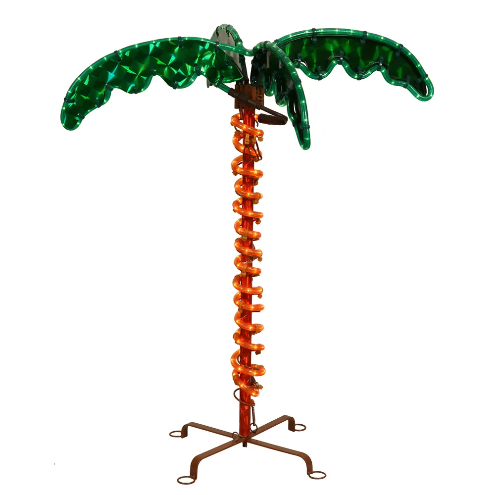 Bicyclette lumineuse avec un câble holographique Tropical de 7 pouces, luminaire décoratif d'extérieur et d'intérieur, avec un palmier, pour une cour