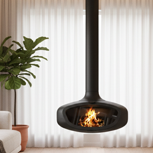 Estufa de Leña Independiente para Interiores PANSEE AF-800, Diseño Moderno, <span class=keywords><strong>Quemador</strong></span> Colgante de Acero al Carbono para Calentar con Leña o <span class=keywords><strong>Pellets</strong></span> - Product Image 6