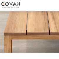 Table basse de patio moderne de luxe en teck massif, résistante aux intempéries, pour jardin, villa, balcon