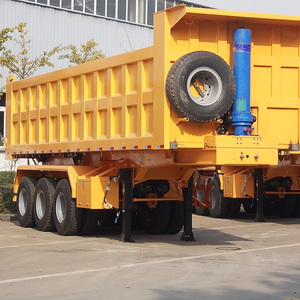 Remolque volquete H-star de China, 3 ejes, 34cbm, 45000kg, extremo trasero, semirremolque volquete, transporte, camión de arena, volquete, remolque de barco alto - Product Image 4