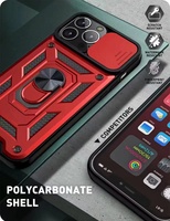 Béquille Robuste Téléphone Cas Fenêtre Protection Antichoc Coque De Couverture Pour Iphone 16 Pro Max Plus Échantillon Gratuit-Caméra Pousser Fenêtre