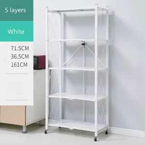 Étagère de cuisine mobile à 5 niveaux, pliable, en fer, avec roulettes, 2022 - Product Image 1