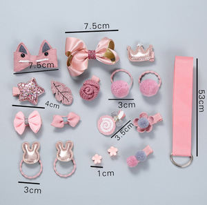 <span class=keywords><strong>PL</strong></span> Set de 18 Piezas por Caja de Accesorios para el Cabello para Niñas y Bebés con Lazo de Tela y Flores, Horquillas y Pasadores como Regalo - Product Image 4