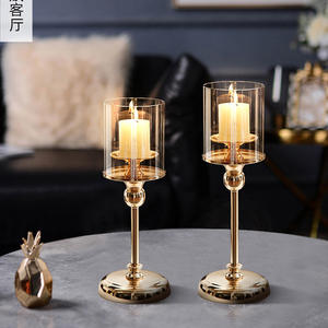 Lampu Lilin Dekorasi Emas Mewah Gaya Nordik untuk Dekorasi Makan Malam Romantis dengan Cahaya Lilin, Dekorasi Pernikahan, Tempat Lilin - Product Image 6