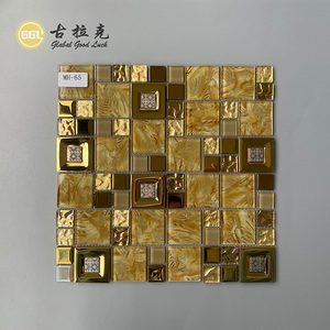 Modernas Baldosas de Mosaico Cuadradas de Vidrio con Incrustaciones Metálicas para Decoración de Interiores de Hoteles, Penthouses, Galerías y Espacios Comerciales - Product Image 3