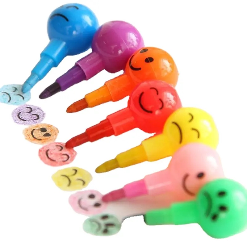 7 видов цветов мелки Творческий сахар покрытием Haws стиле «граффити» из мультфильма; Ручка улыбка канцелярские подарки для детей восковой карандаш 7 видов цветов