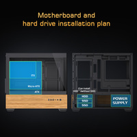 Lovingcool Factory New Style All-glass Sea-view Room Equipped With RGB Fans Custom Wood-grain Creative Computer Gaming PC Case