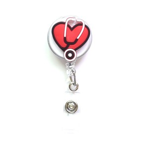 Porte-badge rétractable personnalisé en PVC et caoutchouc avec clip ceinture pour stéthoscope, <span class=keywords><strong>ECG</strong></span>, pilules, brosse à dents, etc. - Product Image 2