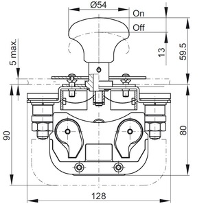 Bouton d'arrêt d'urgence importé 160A 320VDC 1NO1NC à bornes à vis en alliage d'aluminium IP22 - Product Image 3