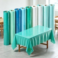 Nappe rectangulaire jetable personnalisée en PEVA, couverture de table en plastique robuste pour fêtes, nappe de table en PE