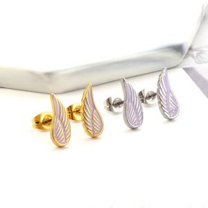 Pendientes de Acero Inoxidable con Baño de Oro de 18K para Niñas y Mujeres, Diseño de Palmas, Alas, Hojas y Estrellas, Hipoalergénicos e Impermeables - Product Image 2