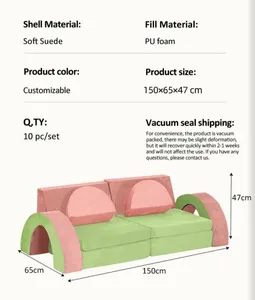 Moderno divano in schiuma per bambini morbido parco giochi al coperto mobili con copertura rimovibile per soggiorno