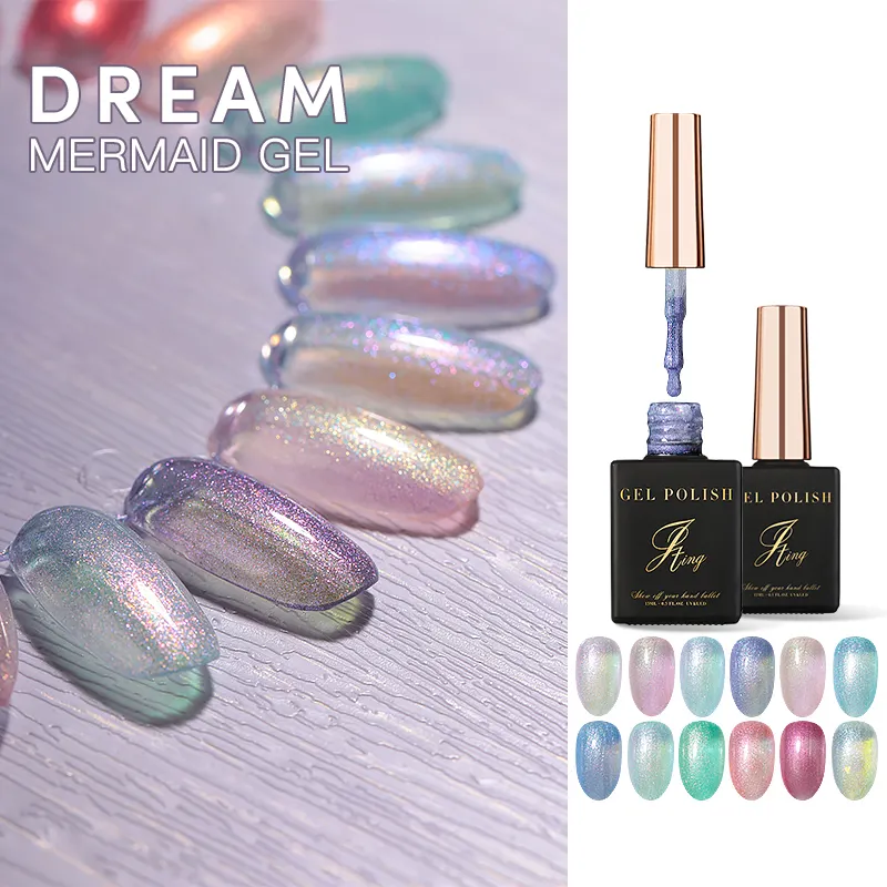 JTING New design exquisite shining Dream mermaid shell nails Gel polish 12colors Polarized polar ice gel polish OEM private logo
