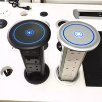 Enchufe Eléctrico Inteligente con Elevación Automática, Enchufe de Cocina Motorizado con Altavoz y Cargador Inalámbrico