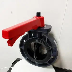 Worm Gear UPVC CPVC PPH Best Selling Flange Typle UPVC Butterfly Valve With Manual Hand Lever