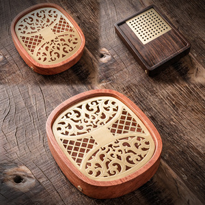 Rosewood Oval <b>Tea</b> Tray With Carved Design For Kung Fu <b>Tea</b> <b>Set</b> - Product Image 2