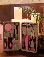 Kit d'outils Peaktop rose pour femmes-Petit ensemble d'outils ménagers de bricolage de base pour femmes