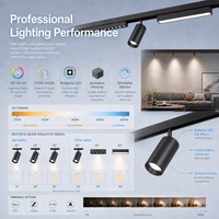 Système d'éclairage sur rail magnétique, rail de plafond magnétique 48V DC, ensemble de modules spot linéaires fins, LED sur rail fin pour vitrine de magasin, CRI 95, compatible HomeKit