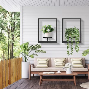 Metal <b>plant</b> stand for indoor wall decoration, indoor hanging flower <b>pot</b>, outdoor <b>plant</b> stand, black, 2-pack - Product Image 4