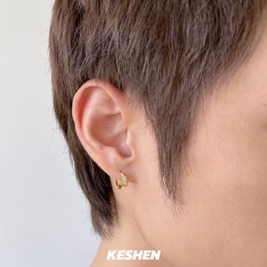 S95 Sterling Silver Stud Earrings Geometric Nail Design Claw Setting Unisex Hip Hop Style Gift Fashion Earrings - Product Image 3