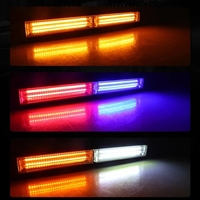 Barre lumineuse LED COB, lampe d'avertissement, haute puissance 30W, double couleur, feux de circulation, feux de travail pour Golf 7 bmw E46 E90 E39 F10