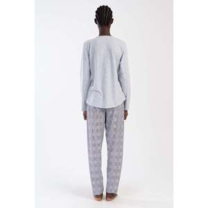 KADIN P.SUPREM BATTAL XXL O YAKA UZUN KOL ETEGI OVAL PIJAMA TAKIM - GRIS MELANGE - GRIS MELANGE - Product Image 4