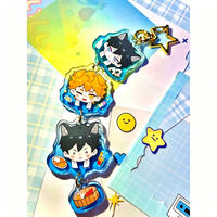 Porte-clés en acrylique personnalisé OEM, vente en gros, breloque époxy anime et dessin animé, porte-clés shaker, fournisseur de pendentifs acryliques DIY Kawaii