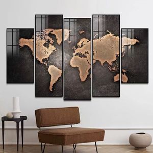 Tableaux sur toile, impressions murales, cadres, images vintage de continents, 3 pièces, affiches de la carte du monde, décoration pour salon <span class=keywords><strong>et</strong></span> maison - Product Image 1